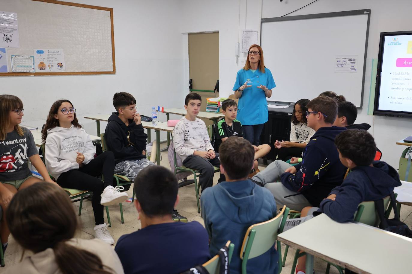 Las imágenes del trabajo de una enfermera escolar en el Ceip Roque Aguairo
