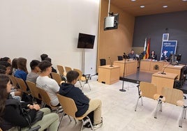 Imagen de los alumnos del IES Joaquín Artiles en el Juzgado de Instrucción número 8 de la capital grancanaria.