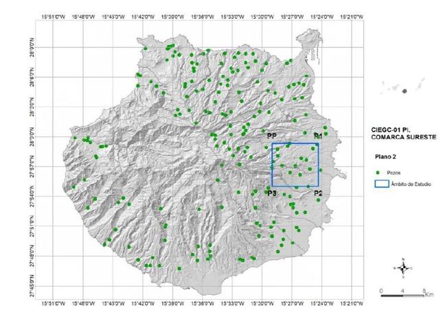 Mapa de localización de la comarca donde el Cabildo buscará energía geotérmica.