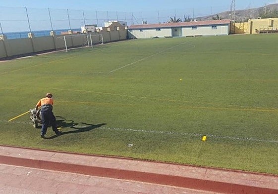 Imagen de archivo del campo de fútbol de La Lajita, en el municipio de Pájara.
