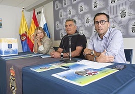 Fátima Armas, Juan Jesús Ortega Machín y Ángel Sabroso, este miércoles.