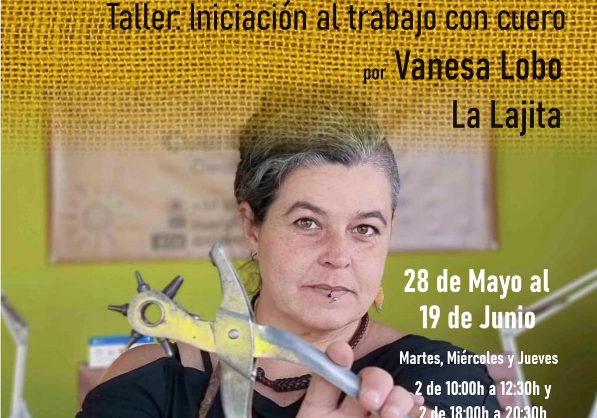 En La Lajita, Vanesa Lobo es la encargada del taller del trabajo con cuero.