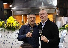 Ramírez y Pimienta, en un brindis en la cena de este jueves.