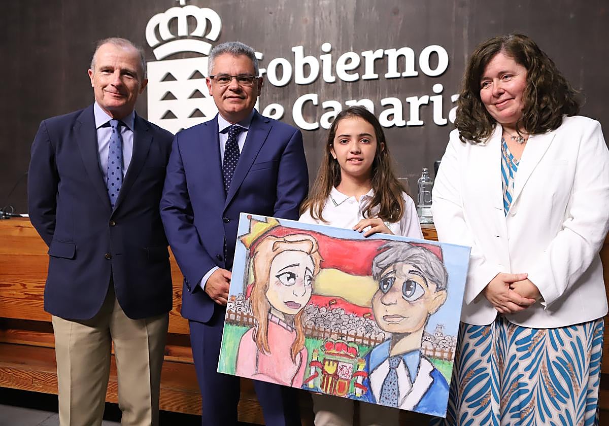 La alumna Paola María Gatto gana un concurso de dibujo sobre el rey.