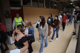 Una alumna canaria, en una de las pruebas celebradas este miércoles.