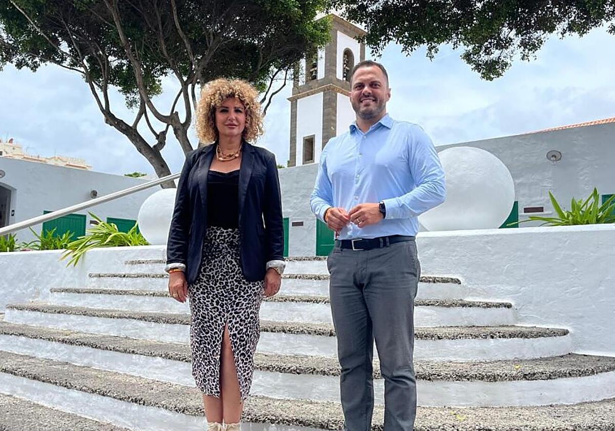 Eli Merino y Yonathan de León, este viernes en la Recova.