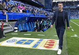 Luis Carrión, en la ida de las semifinales del playoff.