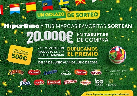 HiperDino celebra esta Eurocopa con el sorteo de 20.000 euros en tarjetas de compra