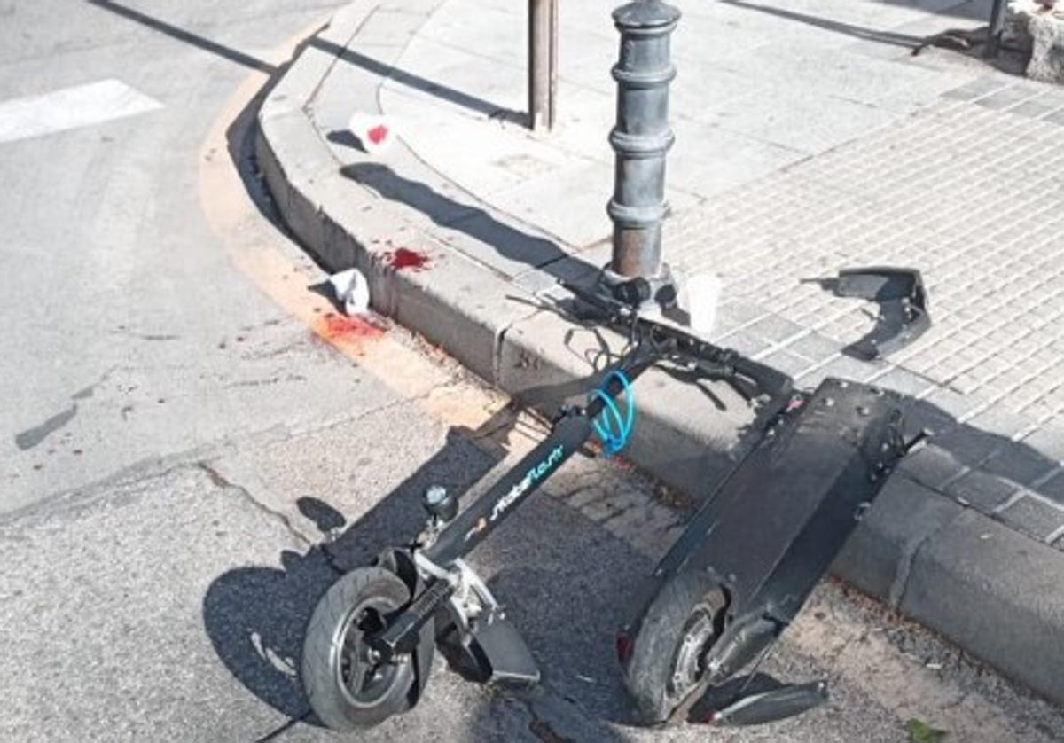 Imagen de un accidente de patineta.