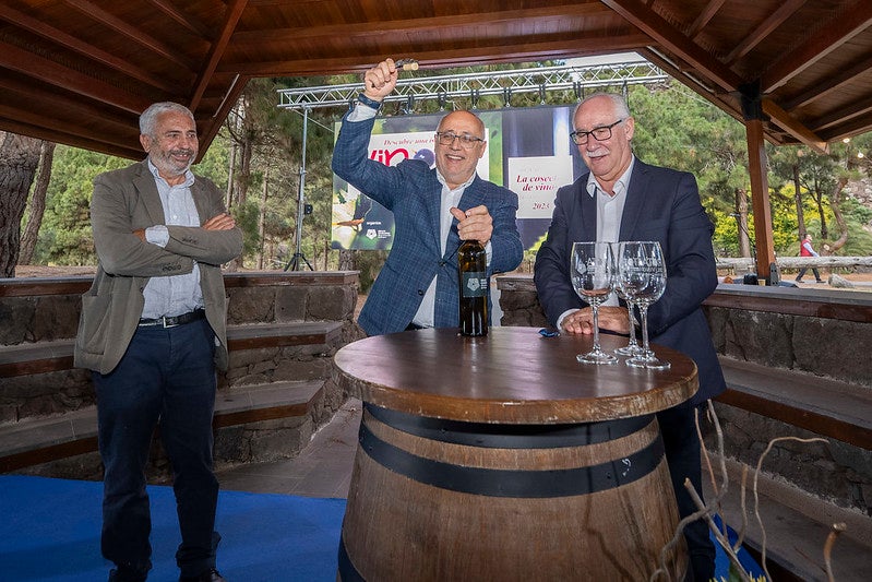 Gran Canaria descorcha su primera botella de vino de la añada de 2023