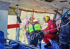 Imagen del rescate de la accidentada.