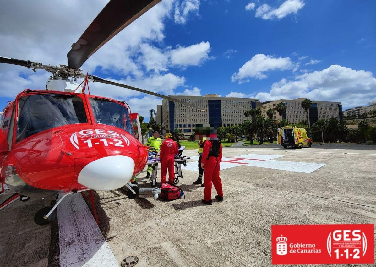 Imagen secundaria 1 - Una senderista, rescatada en helicóptero tras sufrir una caída en el Roque Nublo