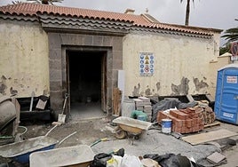 Imagen reciente de las obras en la ermita del Pueblo Canario.