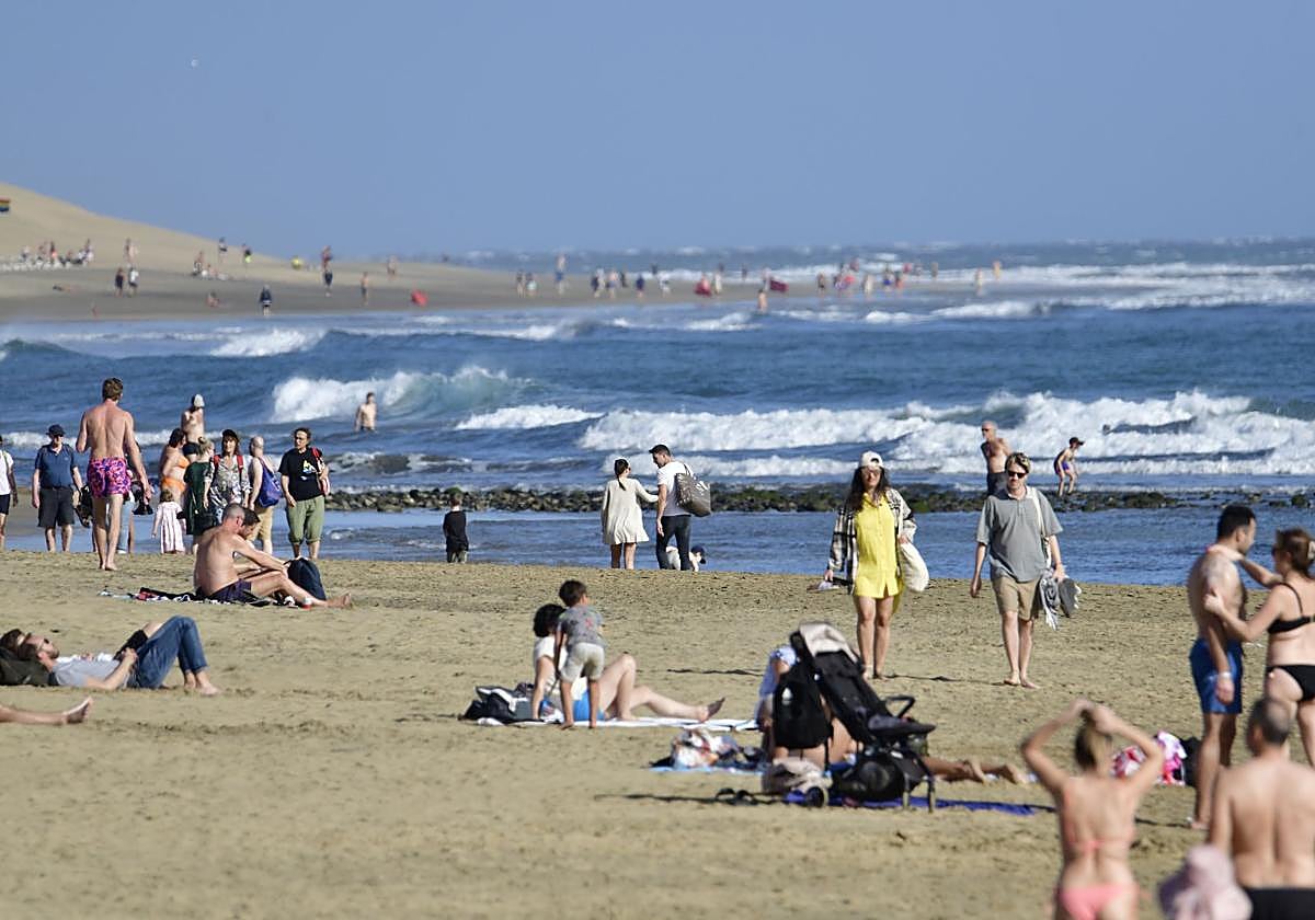 Imagen de la playa de Maspalomas, en el sur de Gran Canaria.