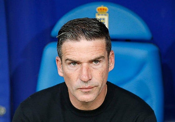 Luis Carrión, en un partido con el Real Oviedo.