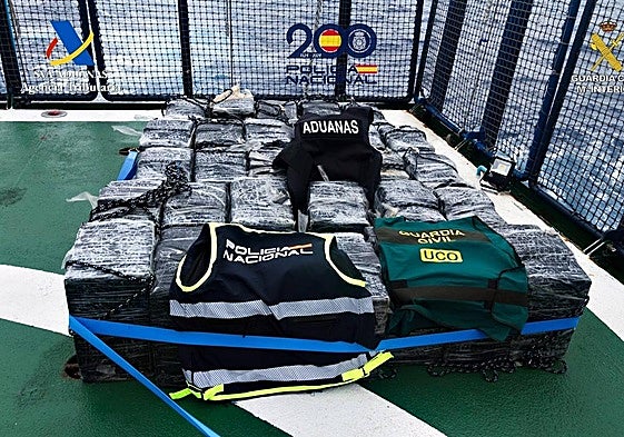Droga incautada por la embarcación 'Fulmar' en La Palma.
