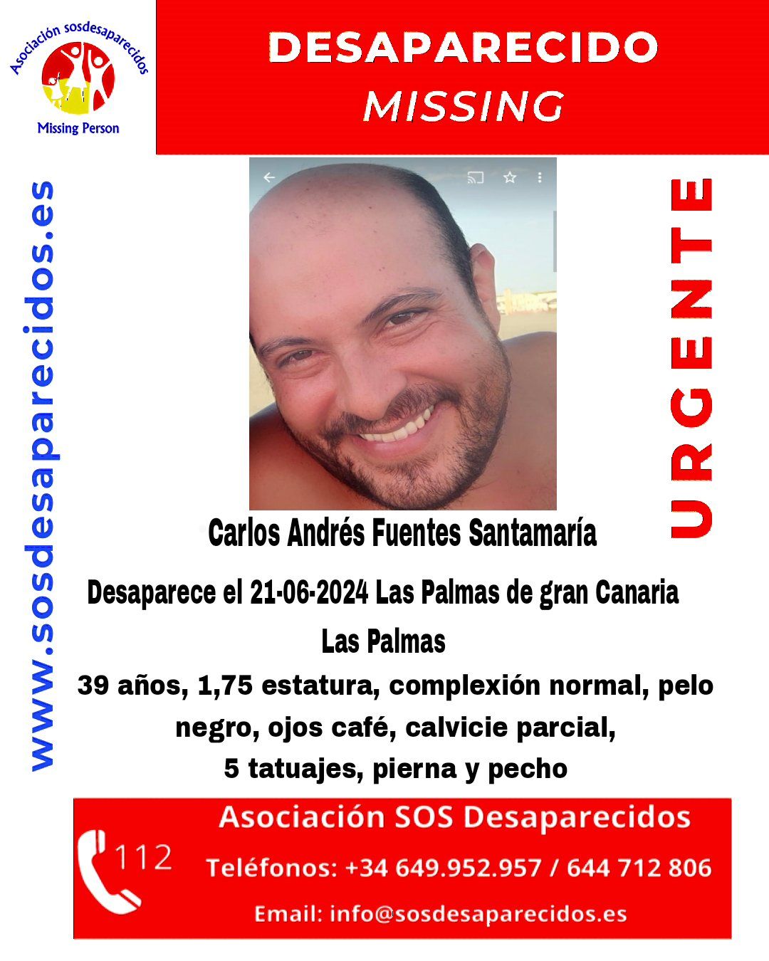 Buscan en la capital grancanaria a Carlos Andrés Fuentes Santamaría