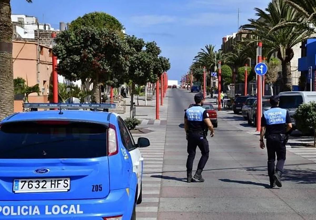 Imagen de archivo de agentes de la Policía Local de Agüimes.