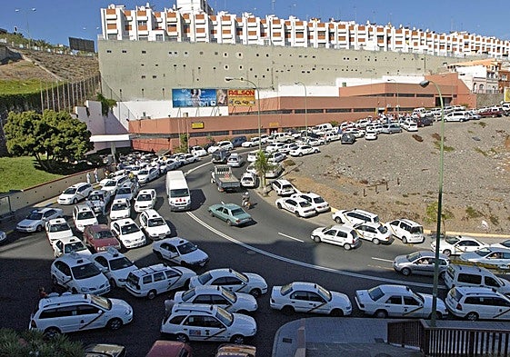 Imagen de archivo de una protesta de taxistas en la capital grancanaria.