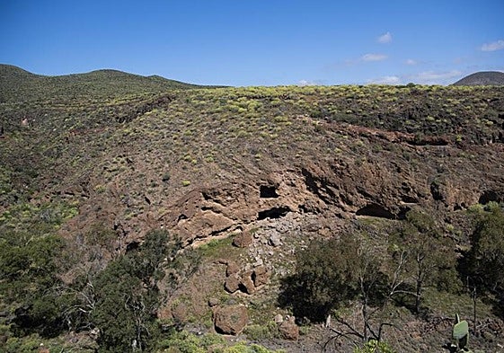 Zona arqueológica de las Cuevas del Palomar, en Ingenio.
