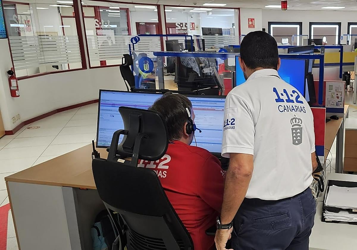 Imagen de archivo de la sala de operaciones del 1 1 2 Canarias.