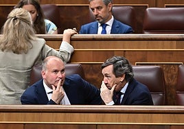 El portavoz del PP Miguel Tellado al inicio de la sesión plenaria.