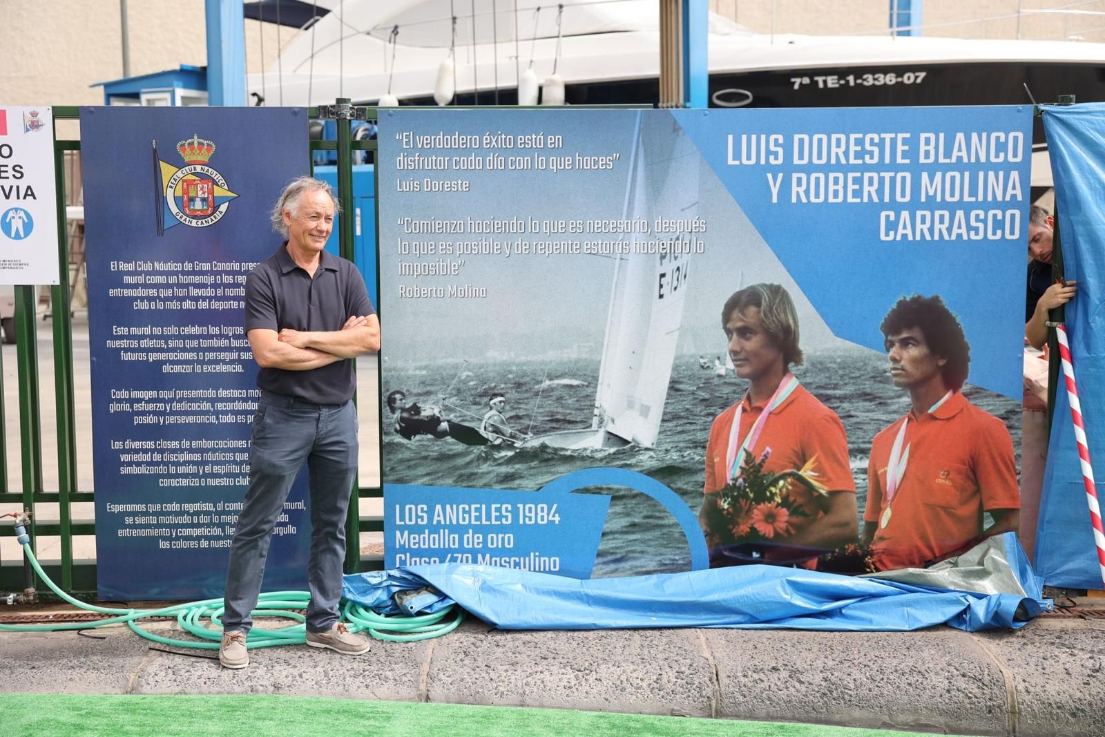 Las imágenes de la inauguración de los murales olímpicos en el Real Club Náutico