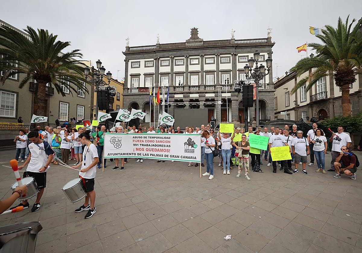 La manifestación de los trabajadores municipales, en imágenes