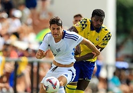 Kaba, en el primer amistoso de esta pretemporada, ante el Como en el Marbella Football Center.