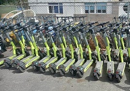 Patinetas eléctricas retiradas de las vías públicas estos días.