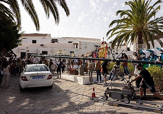 Instantánea del rodaje de 'Playa de Lobos' en Fuerteventura.