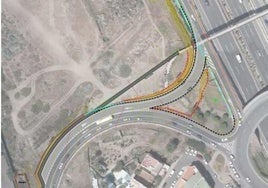 Infografía del resultado final de la obra de remodelación del enlace de Lomo Blanco.