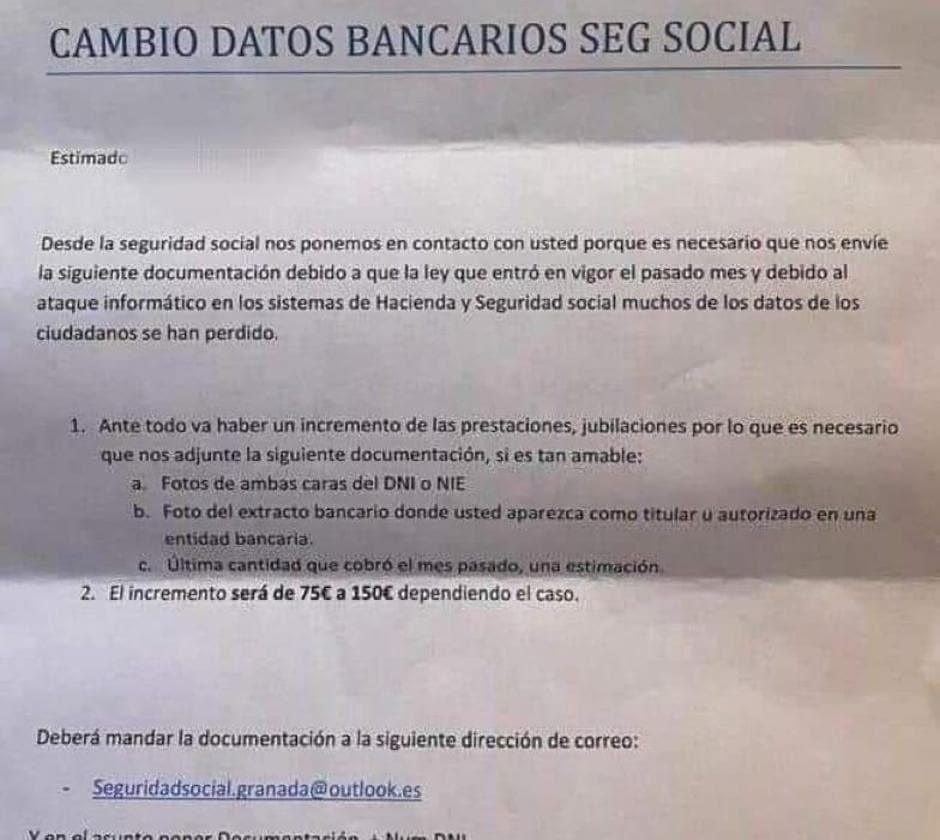 La Tesorería de la Seguridad Social ha difundido el tipo de cartas que están recibiendo algunos ciudadanos.