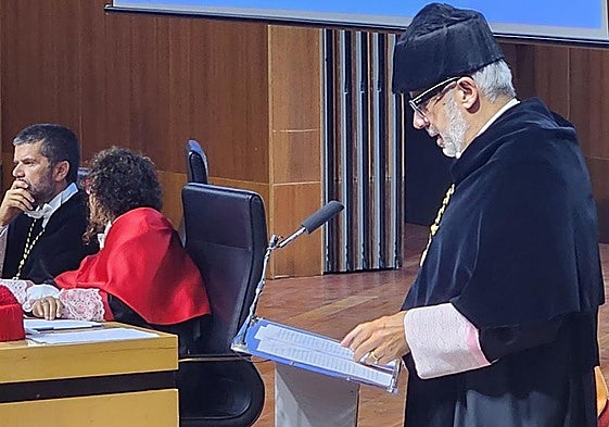 El rector de la UPGC, Lluis Serra, durante el discurso de apertura de curso el pasado 18 de septiembre.