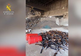 Imagen de alguna de las armas destruídas.