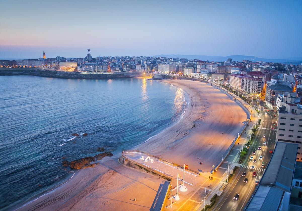 Vista aérea de A Coruña, una de las cuatro provincias de Galicia.