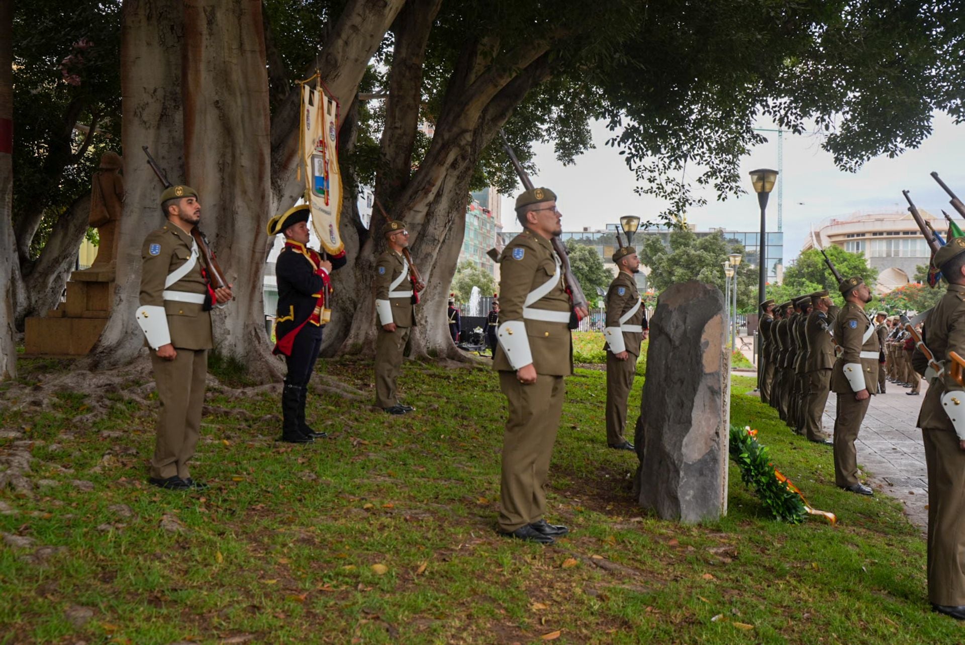 Conmemoración de la batalla naval en los jardines del Castillo de La Luz