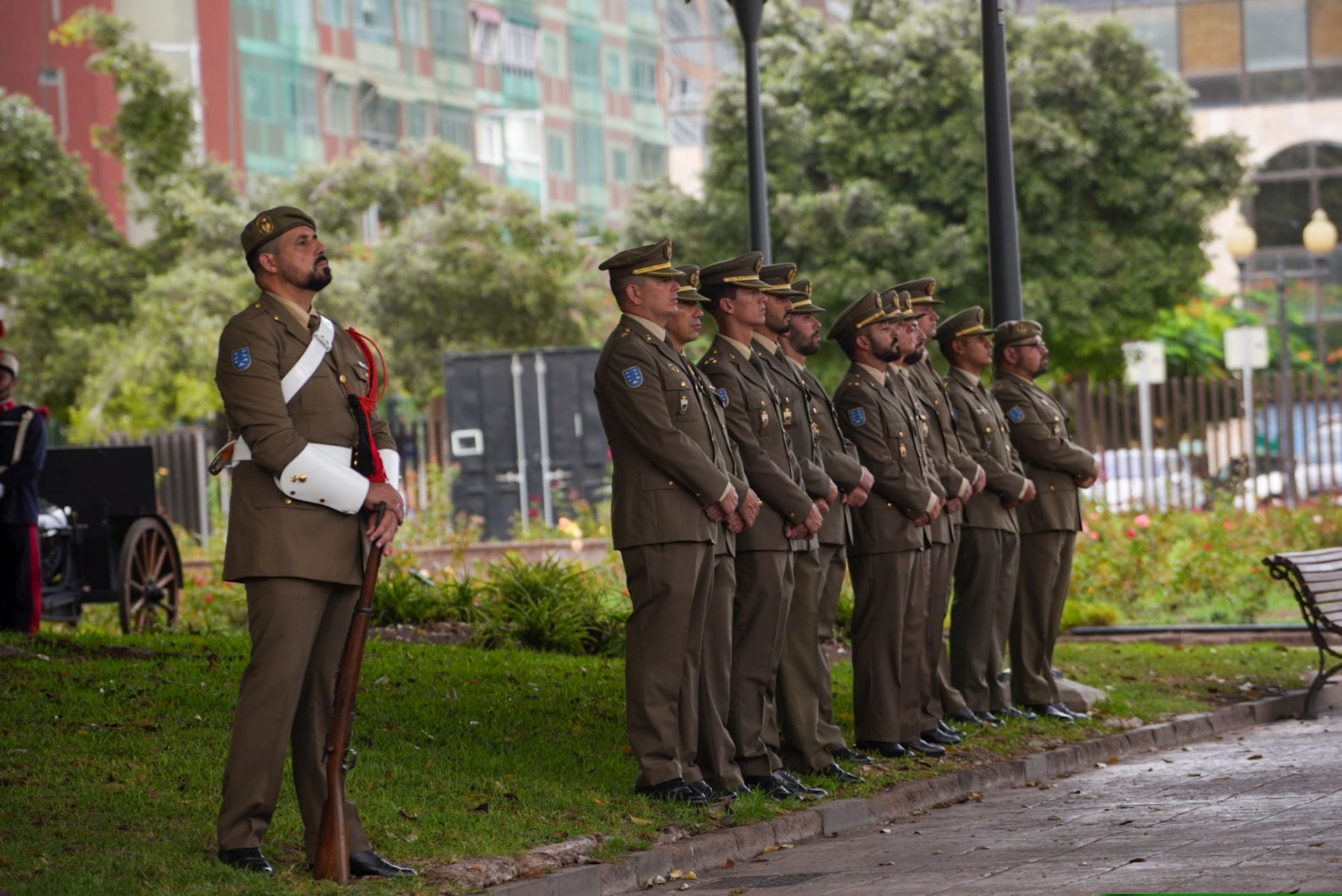 Conmemoración de la batalla naval en los jardines del Castillo de La Luz