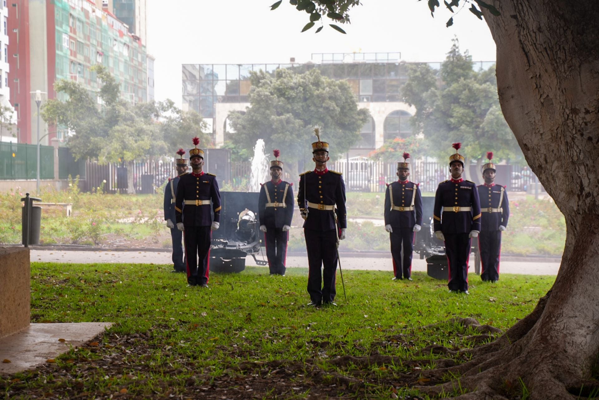 Conmemoración de la batalla naval en los jardines del Castillo de La Luz