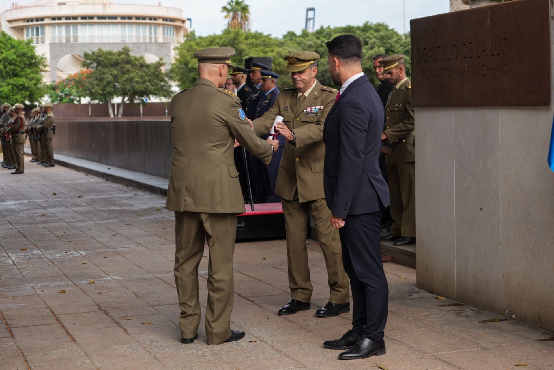 Conmemoración de la batalla naval en los jardines del Castillo de La Luz
