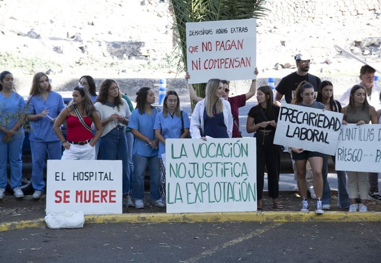 Protesta el pasado septiembre ante el rectorado de la ULPGC.