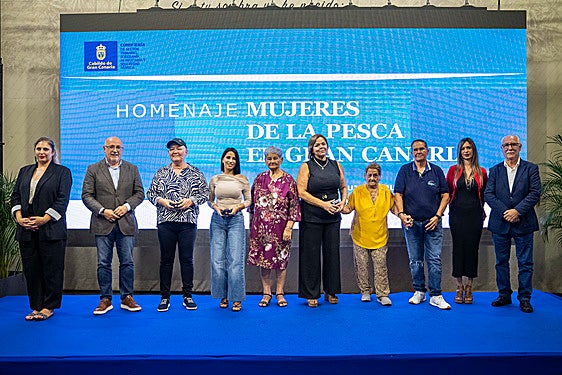 Imagen de las mujeres homenajeadas por el Cabildo de Gran Canaria.