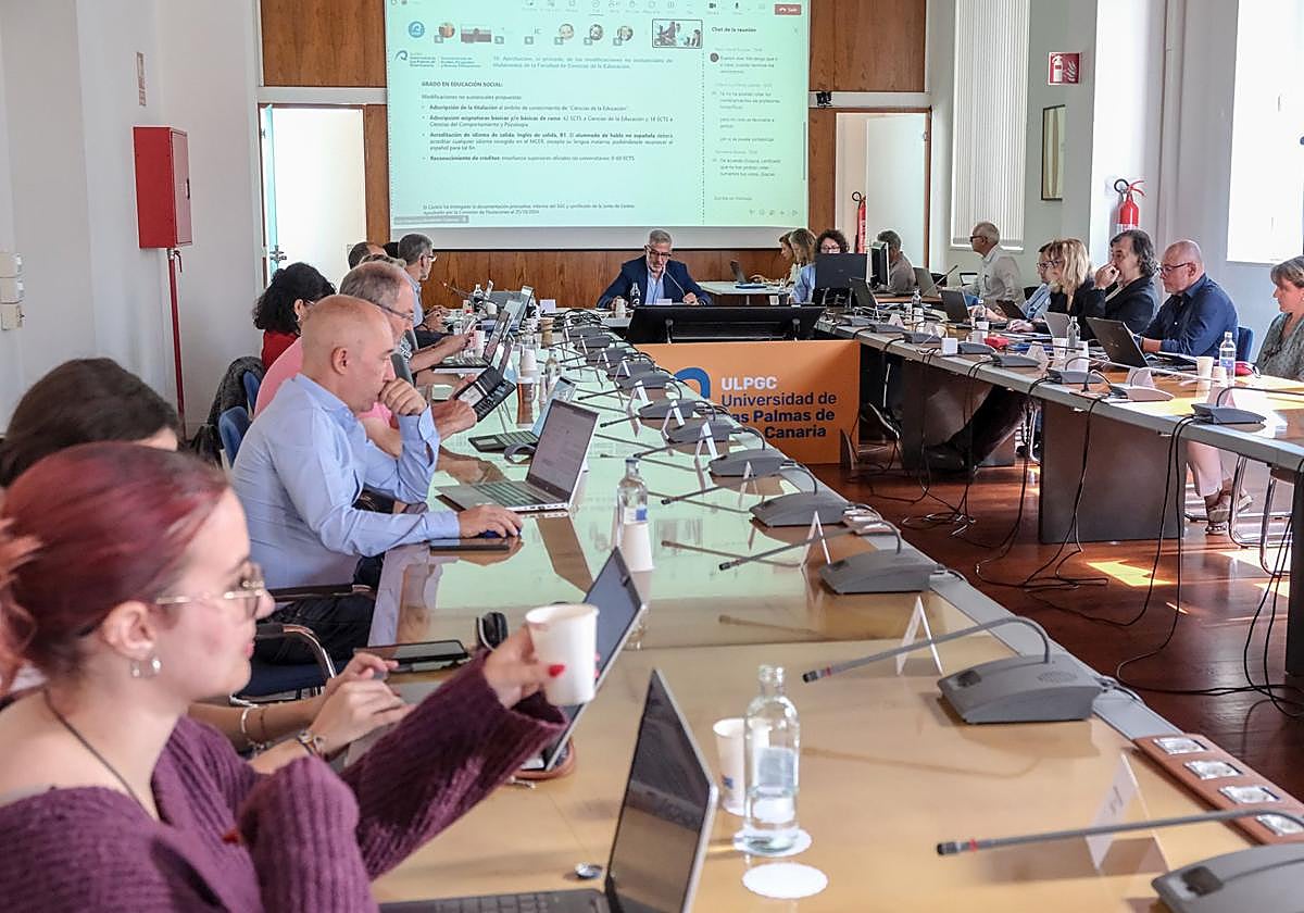 Un momento del Consejo de Gobierno de la universidad pública grancanaria.