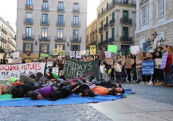 Una concentración del Fridays for future en Barcelona.