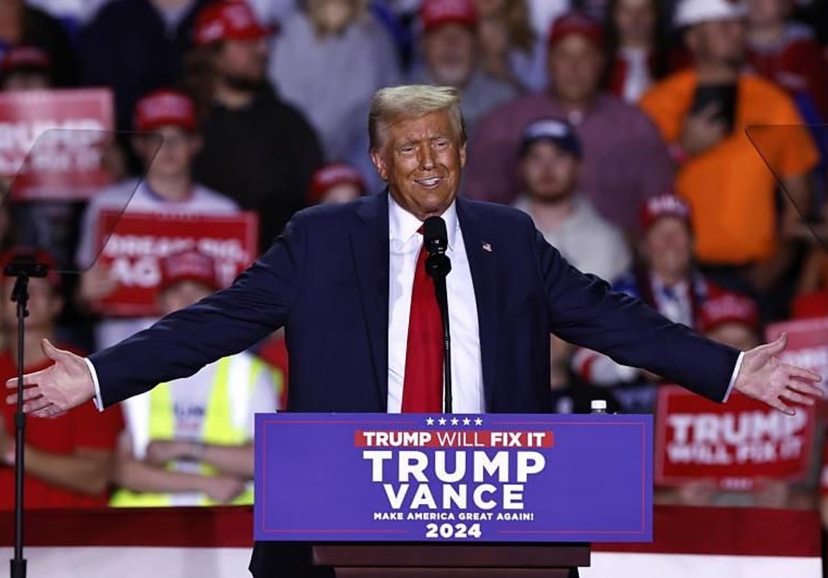 Donald Trump, en un mitin en Michigan.