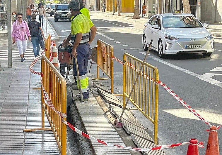 Imagen de los trabajos que se desarrollan este miércoles en Pío XII.