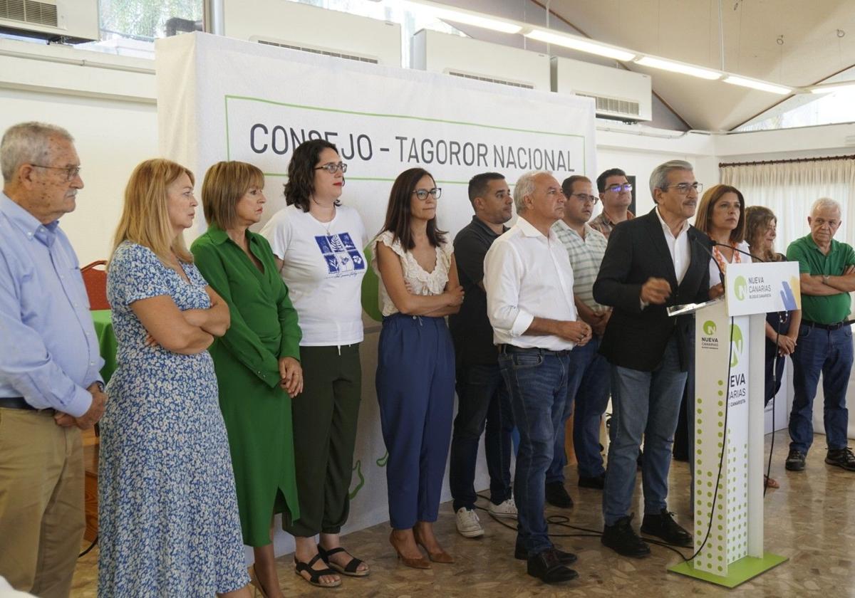 Foto de la rueda de prensa posterior al último consejo político de NC.