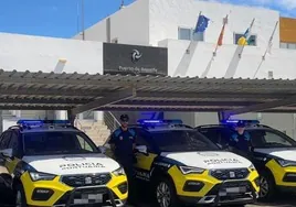 Vehículos de la Policía Portuaria que operan en Arrecife, en una presentación oficial reciente.