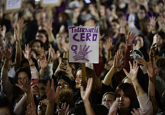 Imagen de archivo de una manifestación del 25N en la capital grancanaria