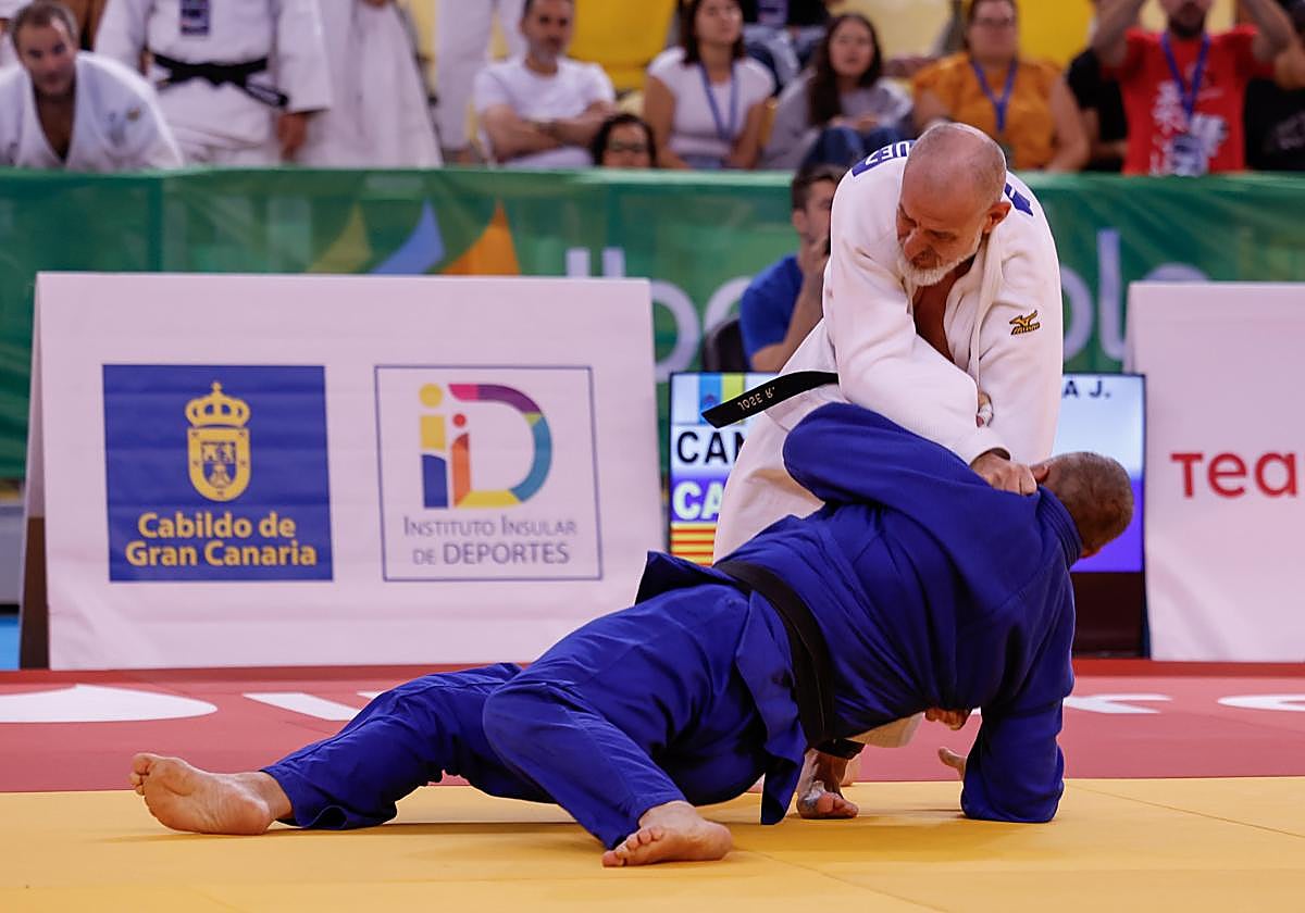 Dos de los judokas veteranos que participaron en el evento que acogió el Arena.